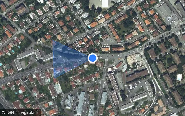 Vue satellite de l'emplacement du radar de feu rouge à Balma sur Avenue Jean Chaubet / M 50