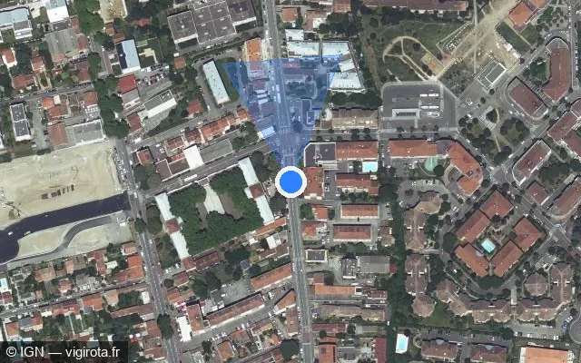 Vue satellite de l'emplacement du radar de feu rouge à Toulouse sur Avenue de Fronton / M 4