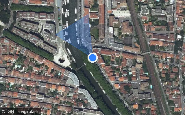 Vue satellite de l'emplacement du radar de feu rouge à Toulouse sur Boulevard Griffoul-Dorval