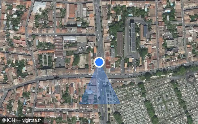 Vue satellite de l'emplacement du radar de feu rouge à Bordeaux sur Boulevard du Président Wilson