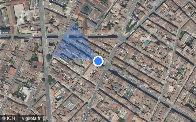 Vue satellite de l'emplacement du radar de feu rouge à Bordeaux sur Cours de la Martinique