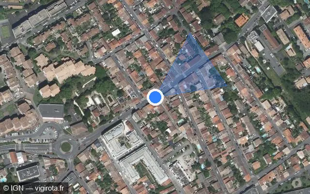 Vue satellite de l'emplacement du radar de feu rouge à Talence sur Cours du Maréchal Gallieni / D 1250