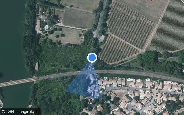 Vue satellite de l'emplacement du radar de passage à niveau à Agde sur Route de Marseillan / D 51