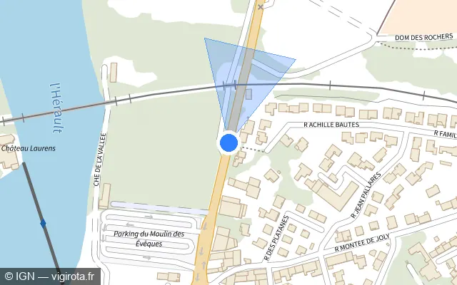 Vue plan de l'emplacement du radar de passage à niveau à Agde sur Avenue du 8 Mai 1945 / D 51