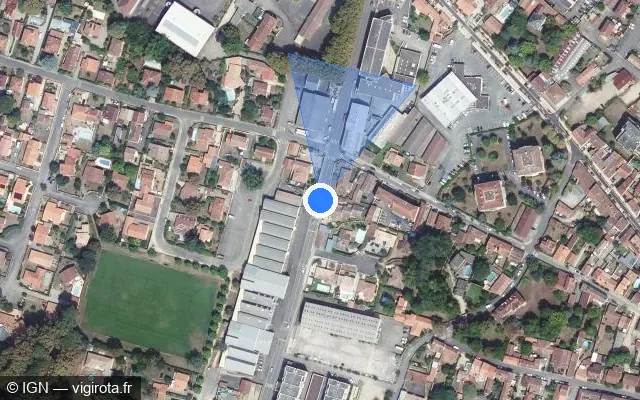 Vue satellite de l'emplacement du radar de feu rouge à Mont-de-Marsan sur Avenue Pierre Mendès-France / D 634s
