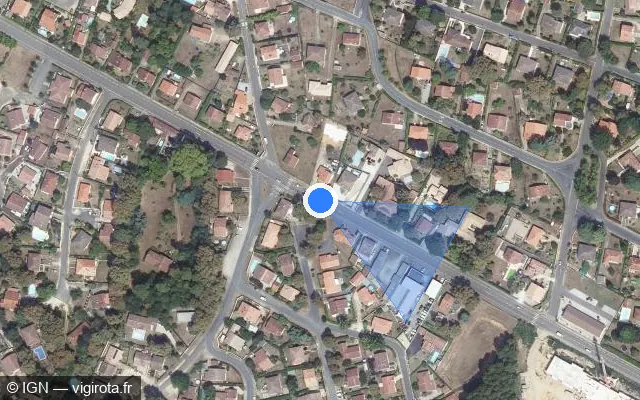 Vue satellite de l'emplacement du radar de feu rouge à Mont-de-Marsan sur Avenue du Houga / D 30