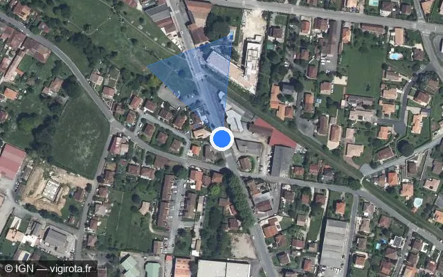 Vue satellite de l'emplacement du radar de feu rouge à Bias sur Avenue d'Agen