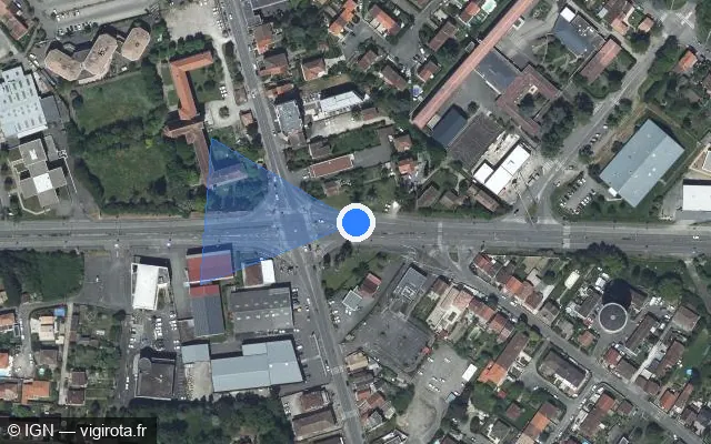 Vue satellite de l'emplacement du radar de feu rouge à Agen sur Avenue de Colmar