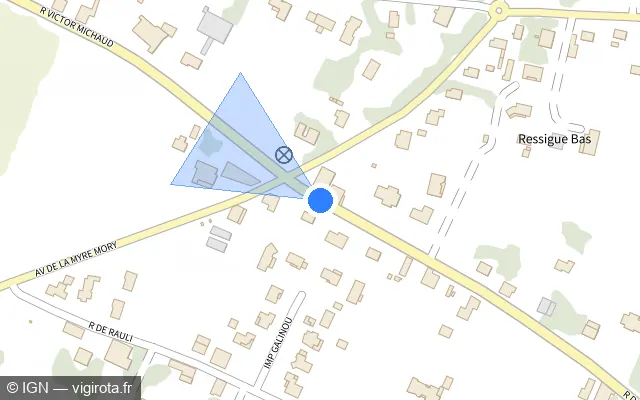 Vue plan de l'emplacement du radar de feu rouge à Villeneuve-sur-Lot sur Rue de Romas / D 442