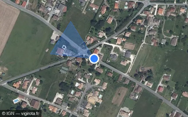 Vue satellite de l'emplacement du radar de feu rouge à Villeneuve-sur-Lot sur Rue de Romas / D 442