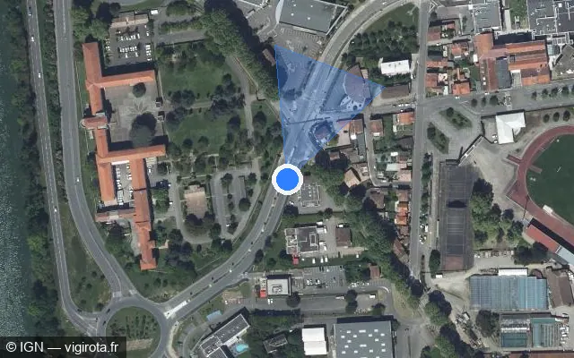 Vue satellite de l'emplacement du radar de feu rouge à Agen sur Avenue Jean Monnet