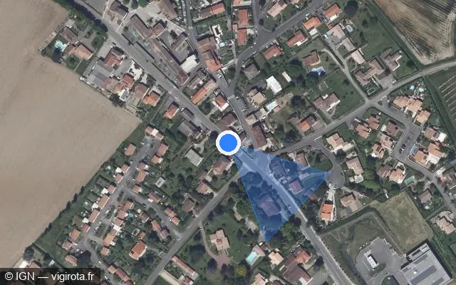Vue satellite de l'emplacement du radar de feu rouge à Brax sur Avenue des Landes / D 119