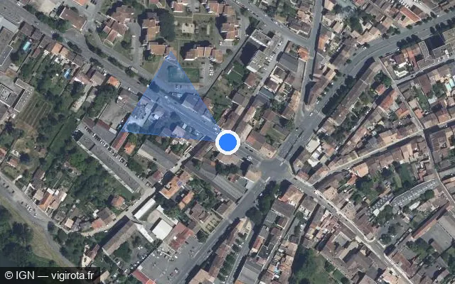 Vue satellite de l'emplacement du radar de feu rouge à Marmande sur Avenue Jean Jaurès / D 813