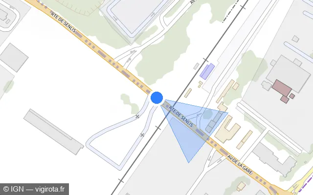 Vue plan de l'emplacement du radar de passage à niveau à Le Plessis-Belleville sur Route de Senlis / N 330