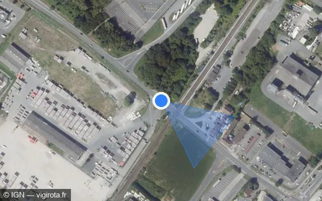 Vue satellite de l'emplacement du radar de passage à niveau à Le Plessis-Belleville sur Route de Senlis / N 330
