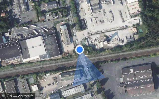 Vue satellite de l'emplacement du radar de passage à niveau à Saint-Laurent-Blangy sur Avenue d'Immercourt / D 60