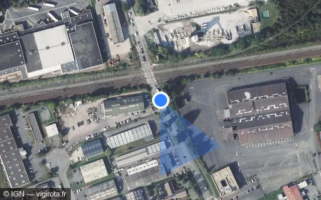 Vue satellite de l'emplacement du radar de passage à niveau à Saint-Laurent-Blangy sur Avenue d'Immercourt / D 60