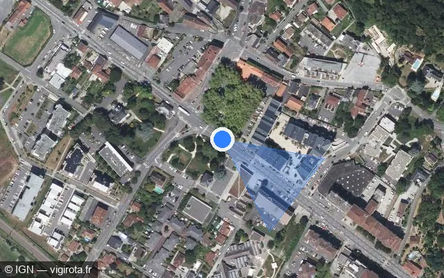 Vue satellite de l'emplacement du radar de feu rouge à Billère sur Route de Bayonne