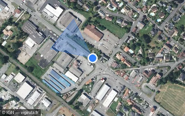 Vue satellite de l'emplacement du radar de feu rouge à Lons sur Boulevard Charles de Gaulle