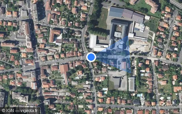Vue satellite de l'emplacement du radar de feu rouge à Billère sur Avenue Fouchet