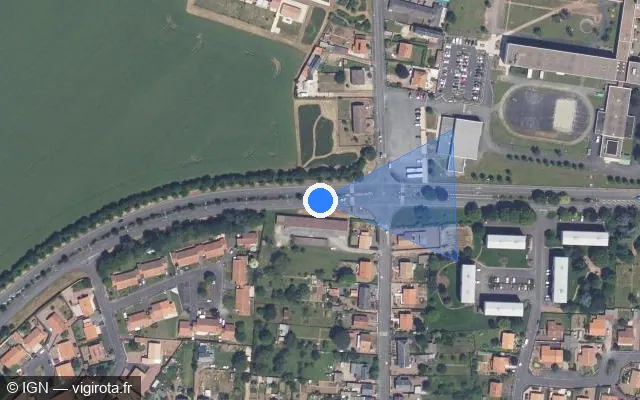 Vue satellite de l'emplacement du radar de feu rouge à Sainte-Verge sur Boulevard du Général de Gaulle / D 938E