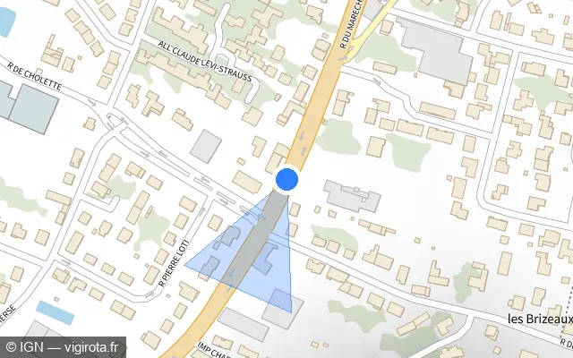 Vue plan de l'emplacement du radar de feu rouge à Niort sur Rue du Maréchal Leclerc / D 743
