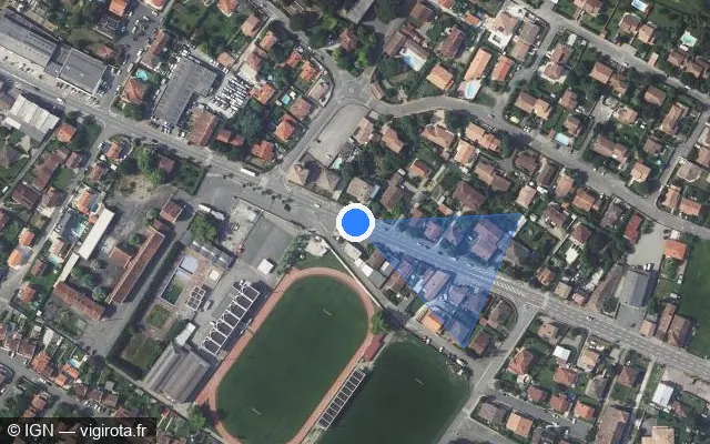 Vue satellite de l'emplacement du radar de feu rouge à Castelsarrasin sur Route de Toulouse / D 813
