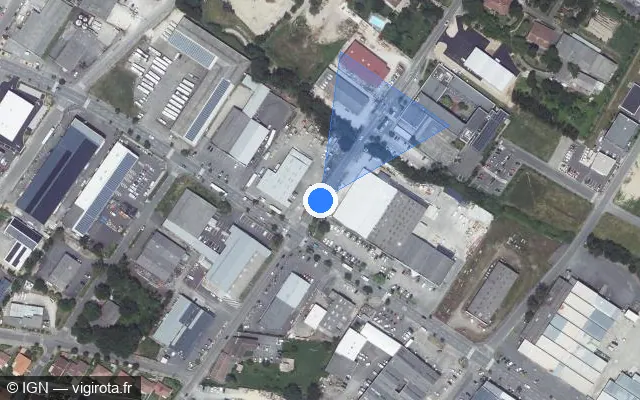 Vue satellite de l'emplacement du radar de feu rouge à Montauban sur Avenue de Fonneuve