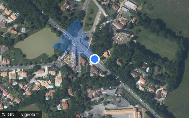 Vue satellite de l'emplacement du radar de feu rouge à Mignaloux-Beauvoir sur Route de Limoges / N 147 / E 62
